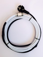 Готовый комплект саморегулирующегося греющего кабеля для водопровода в трубу с сальником "Сила Обогрева", 27 м