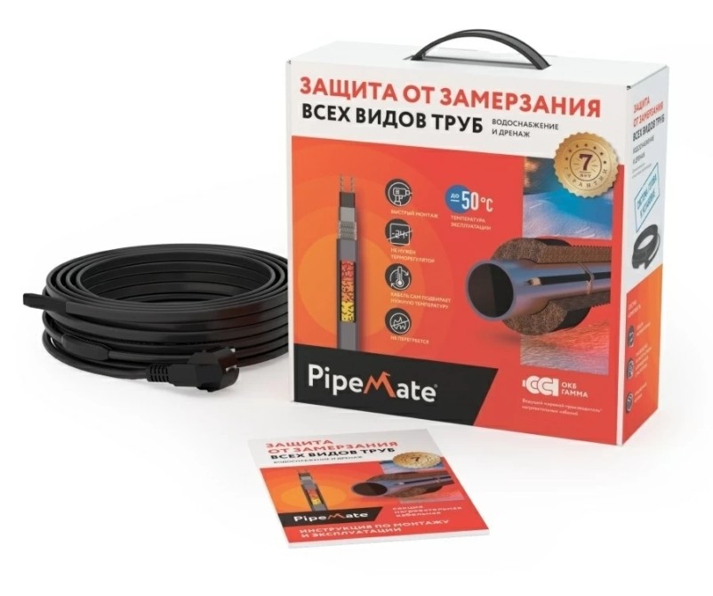 Секция нагревательная кабельная PipeMate 10Вт/м 2м