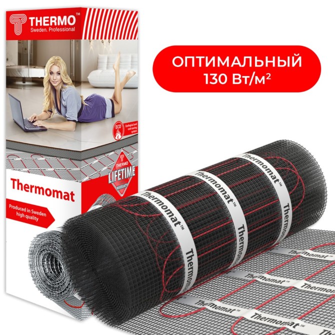 Теплый пол Thermo Thermomat TVK-130 1,5м² в плиточный клей