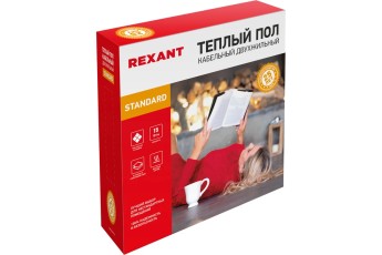 Теплый пол, кабельная секция Standard RND-80-1200 1200Вт, 80м, 7,5-10,0м² двухжильный REXANT