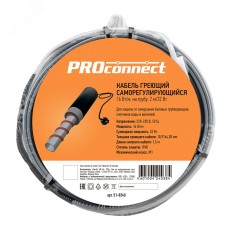 Кабель 16Вт/м, на трубу, 10м/160Вт (без экрана) PROconnect